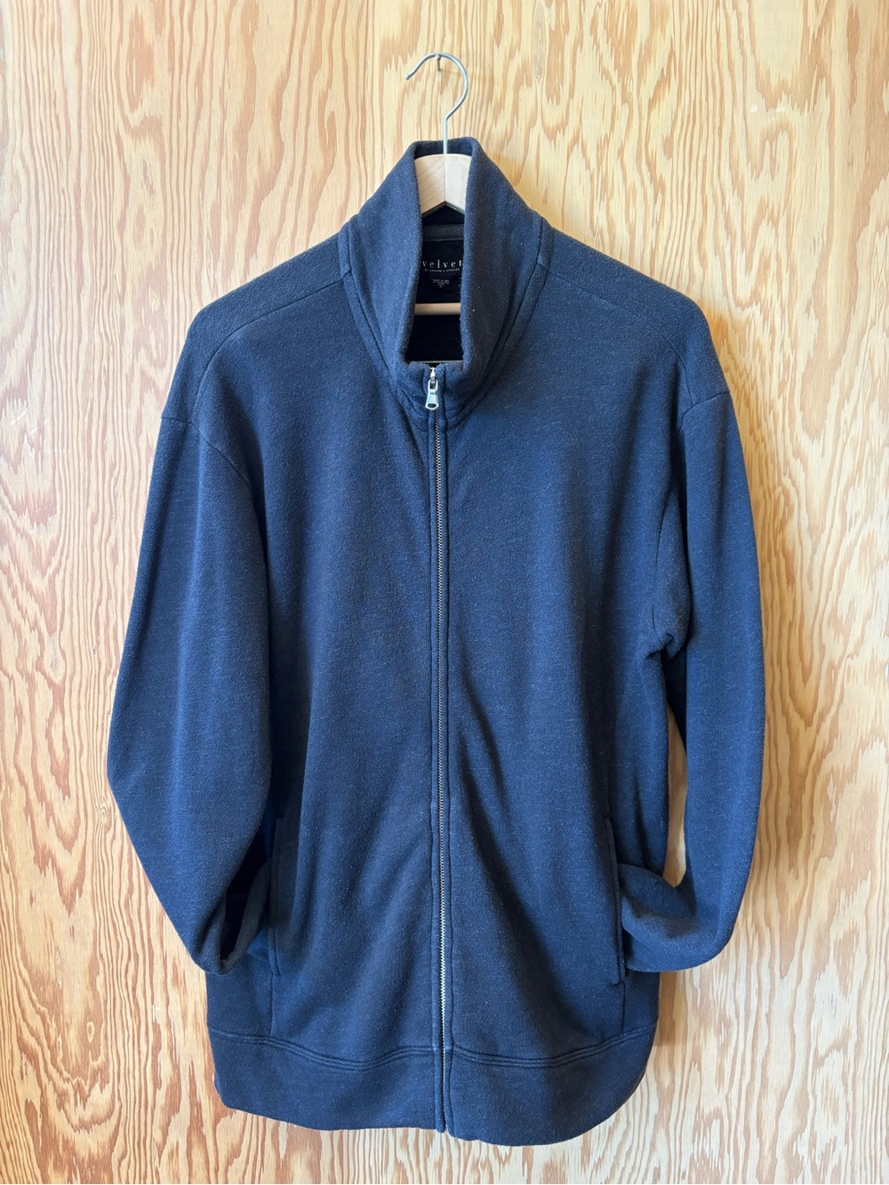 Velvet by Graham & Spencer Men's Full-Zip Sweater Jacket in Black